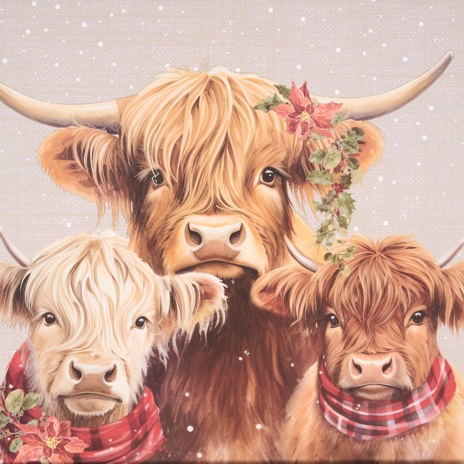 Festive Highland Cow Lap Tray Brown Image 4
