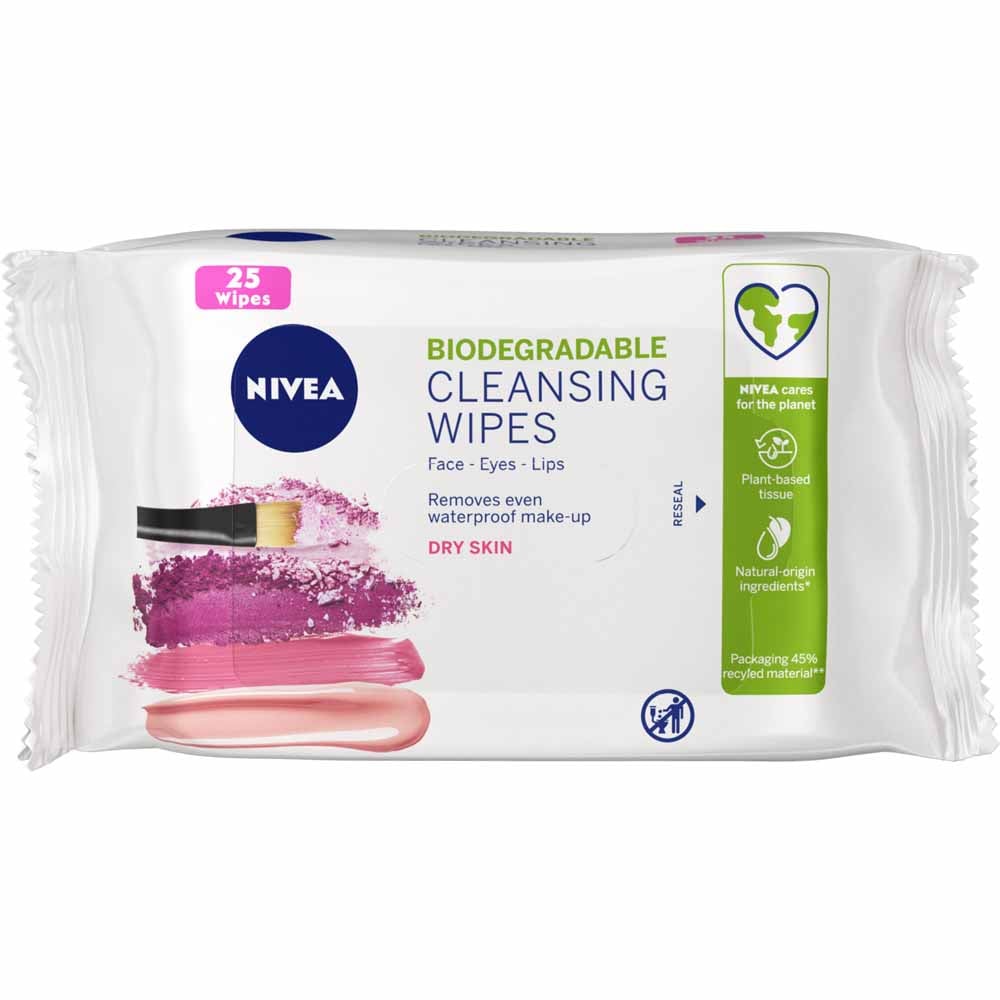 Nivea Dry Skin Cleansing Wipes 25 Pack Case of 6 Image 2