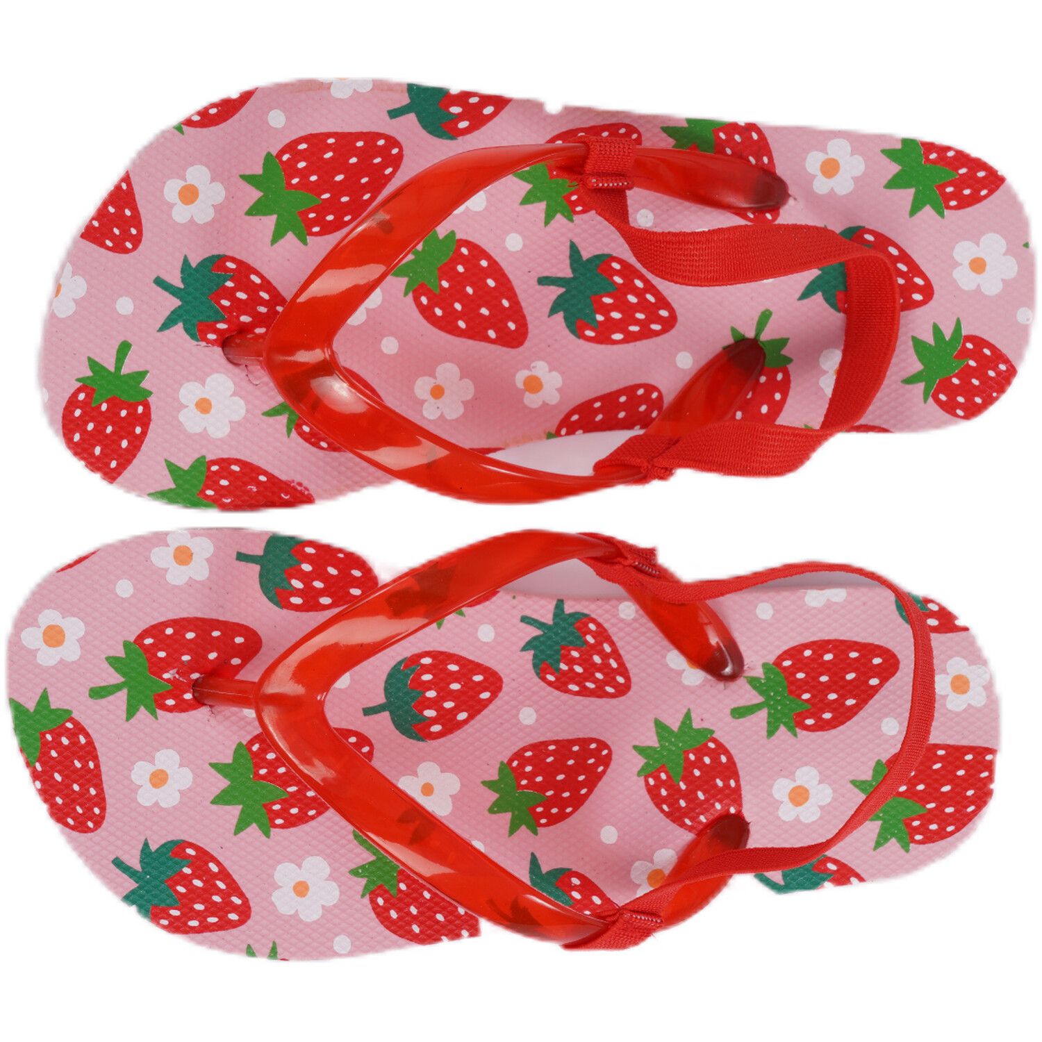 Kids Strawberry Flip Flops Pink Image 3