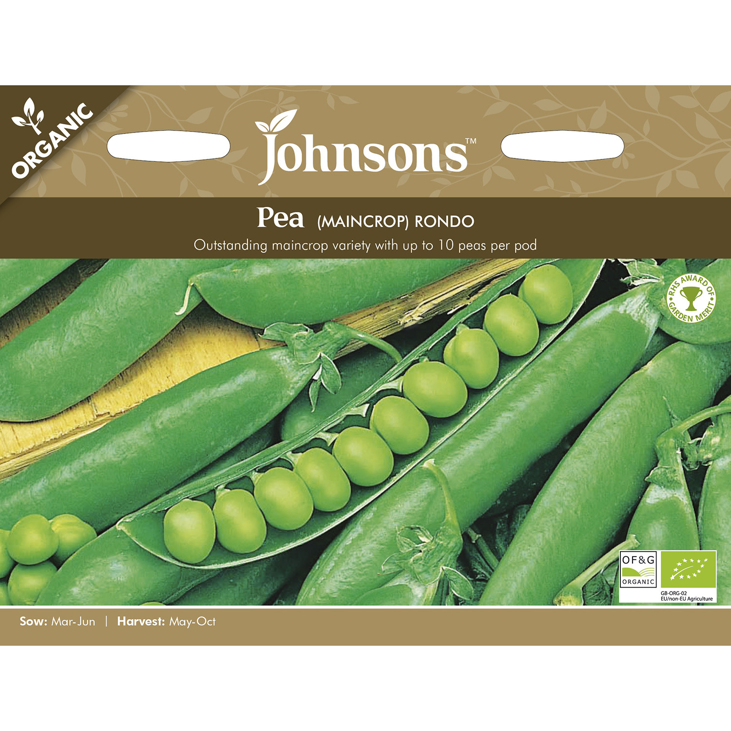Johnsons Organic Rondo Pea Seeds Image 2