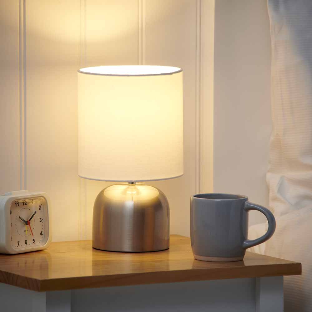 Wilko Silver and White Touch Lamp Image 6
