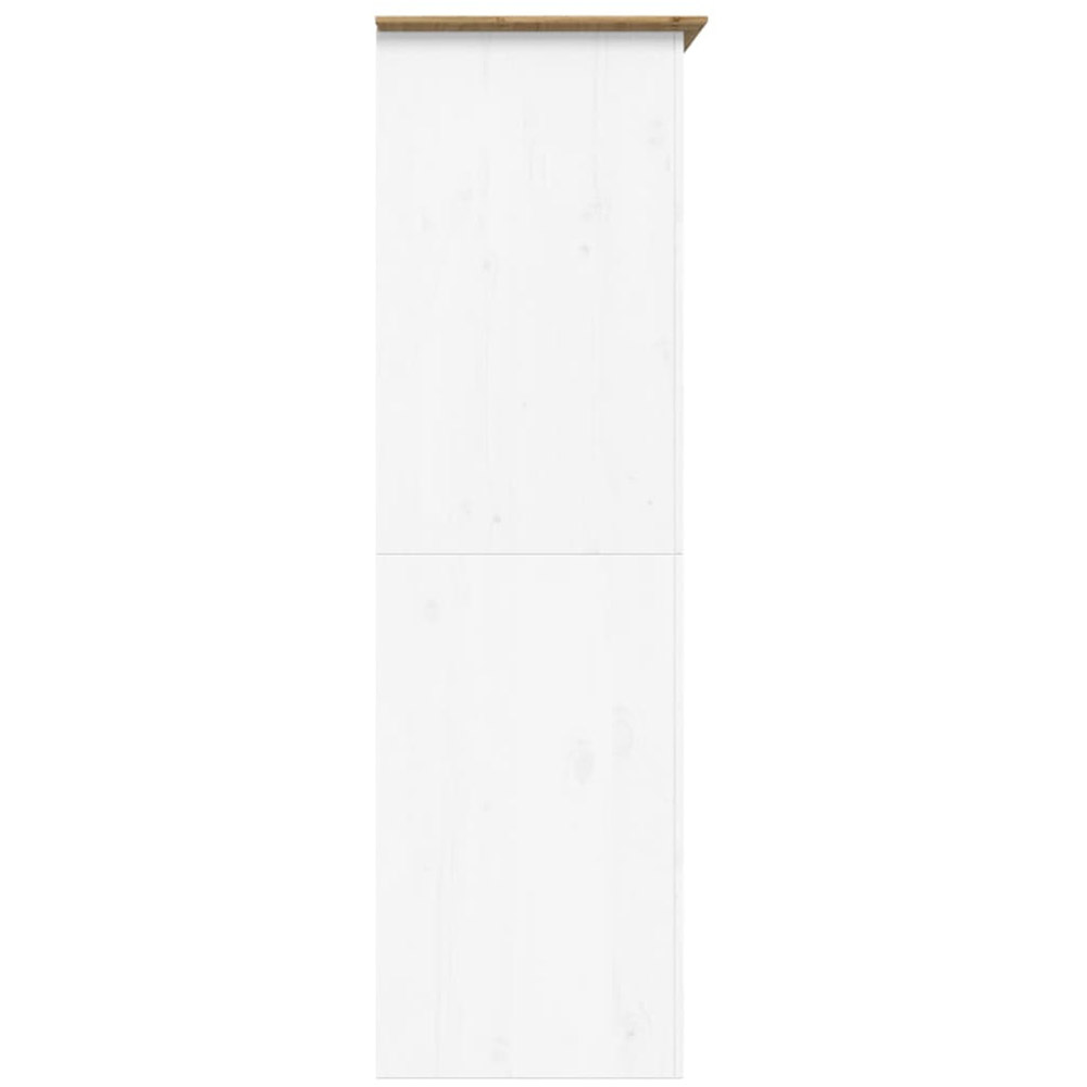 vidaXL Bodo 2 Door White and Brown Solid Wood Pine Wardrobe Image 5