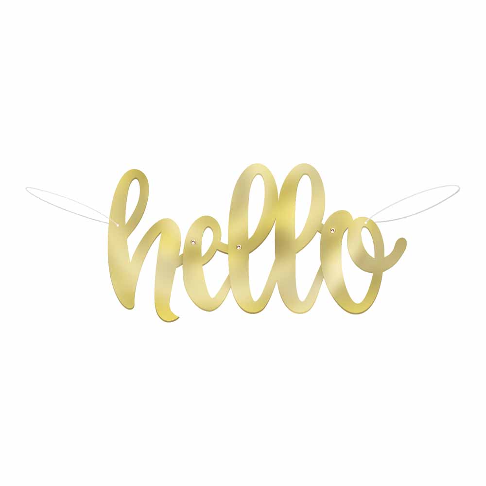 Wilko Gold Hello Baby Banner Image 1