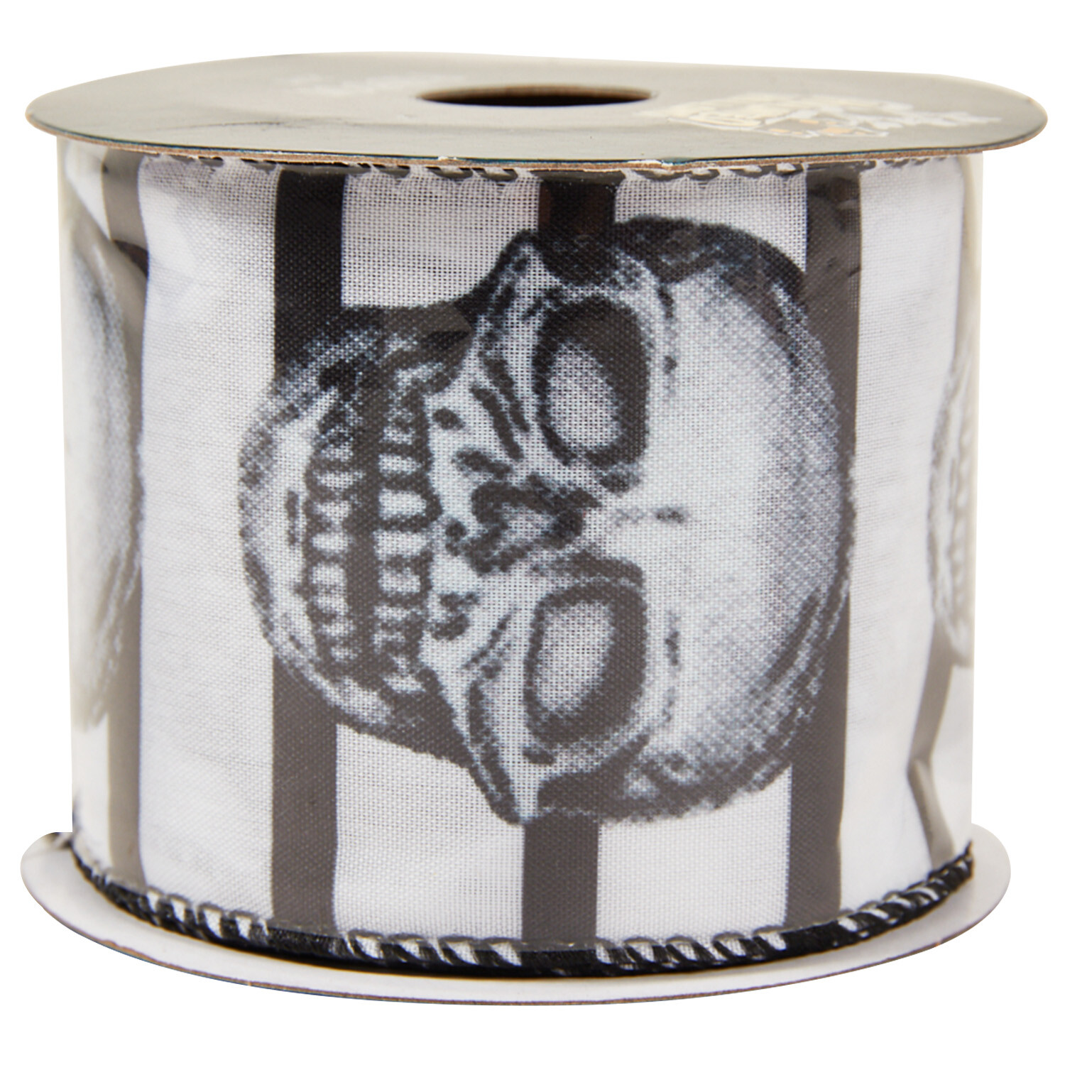 Halloween Skull Ribbon - White and Black Image 3