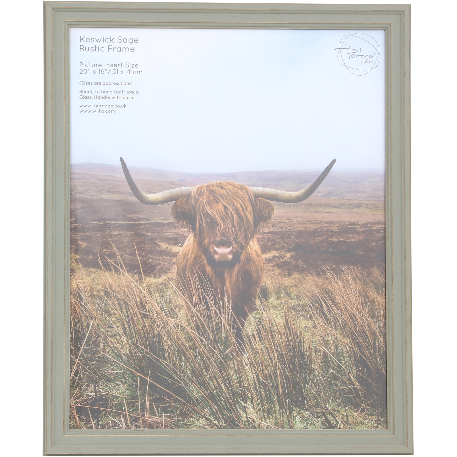 Keswick Sage Rustic Frame - Sage / 20x16in Image 1