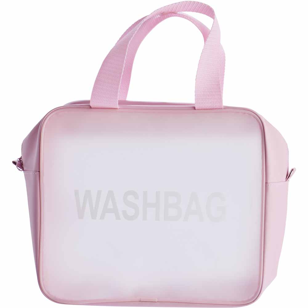 Large pink carry washbag Image 1