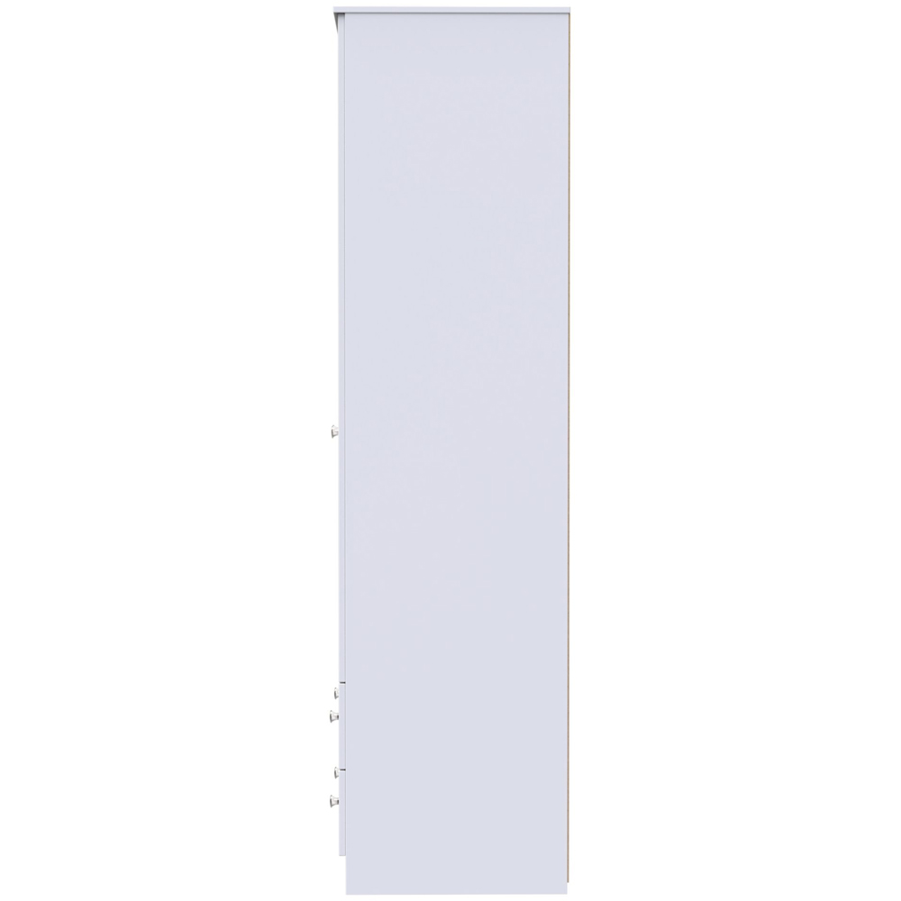 Crowndale Yarmouth 2 Door 2 Drawer White Tall Wardrobe Ready Assembled Image 3