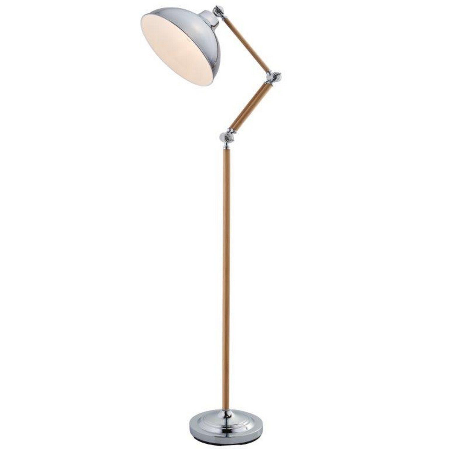 Holme Silver Angled Floor Lamp Image 1