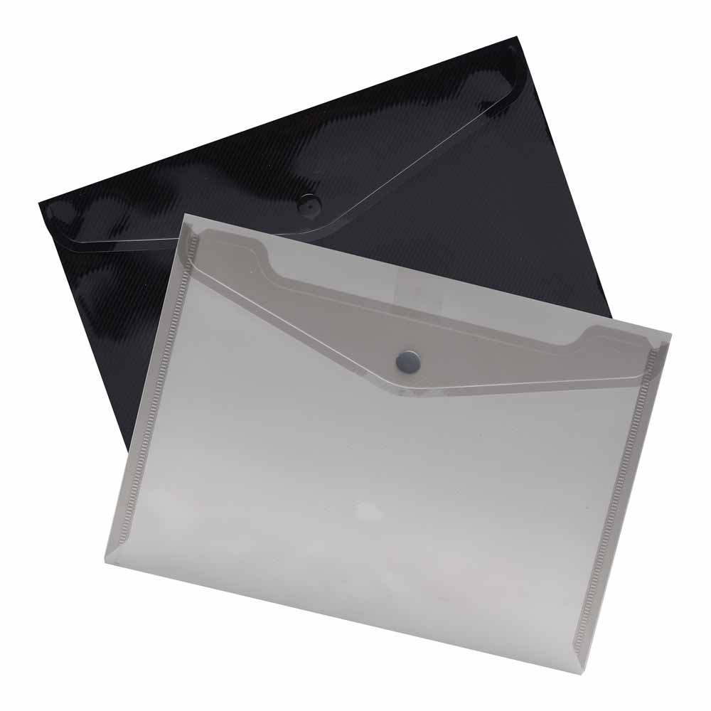 Wilko A5 Button Wallet Assorted Colours Wilko