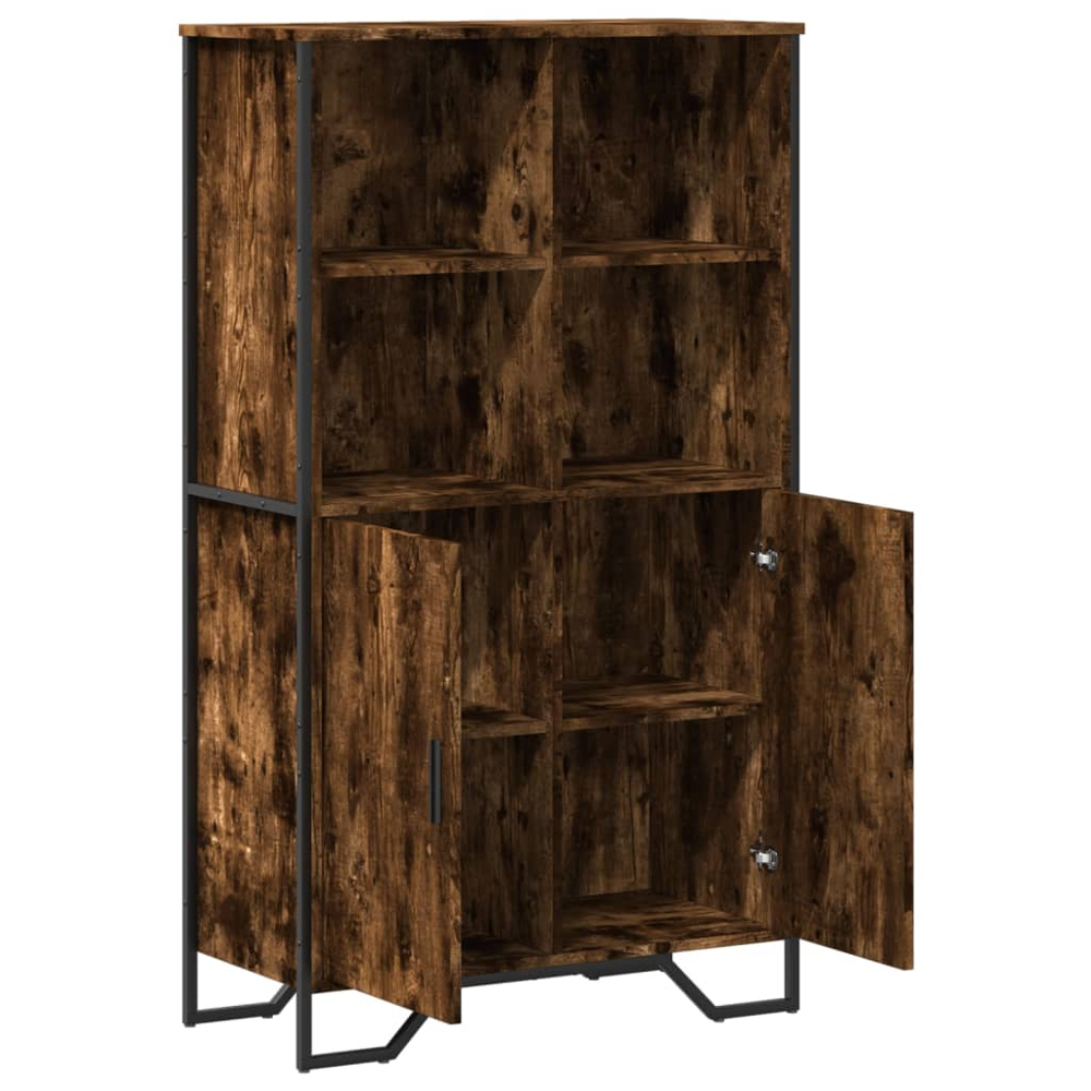 vidaXL 2 Door 4 Shelf Smoked Oak Highboard Image 6