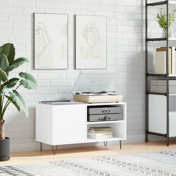 vidaXL 2 Shelf White Record Cabinet Image 8