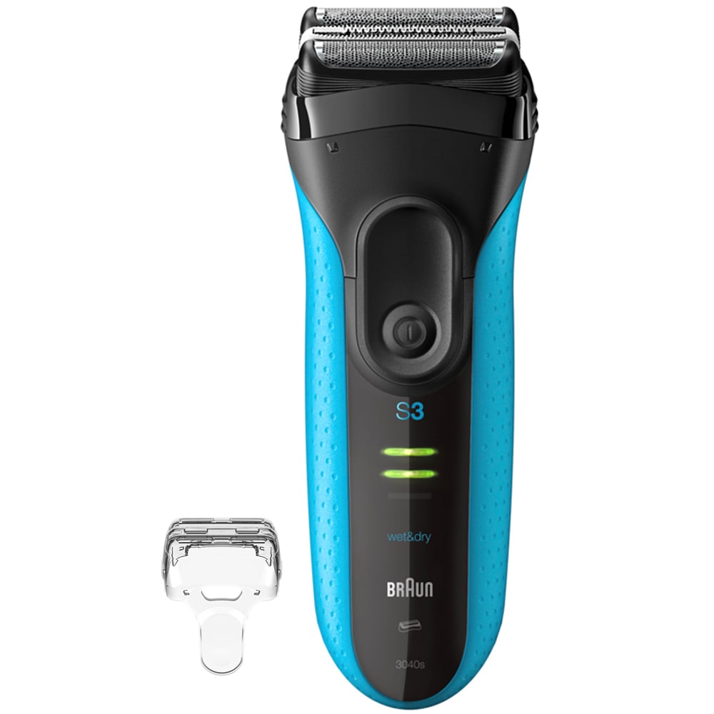 Braun Series 3 Plus 3040S Blue Wet and Dry Electric Shaver with Precision Trimmer Image 2