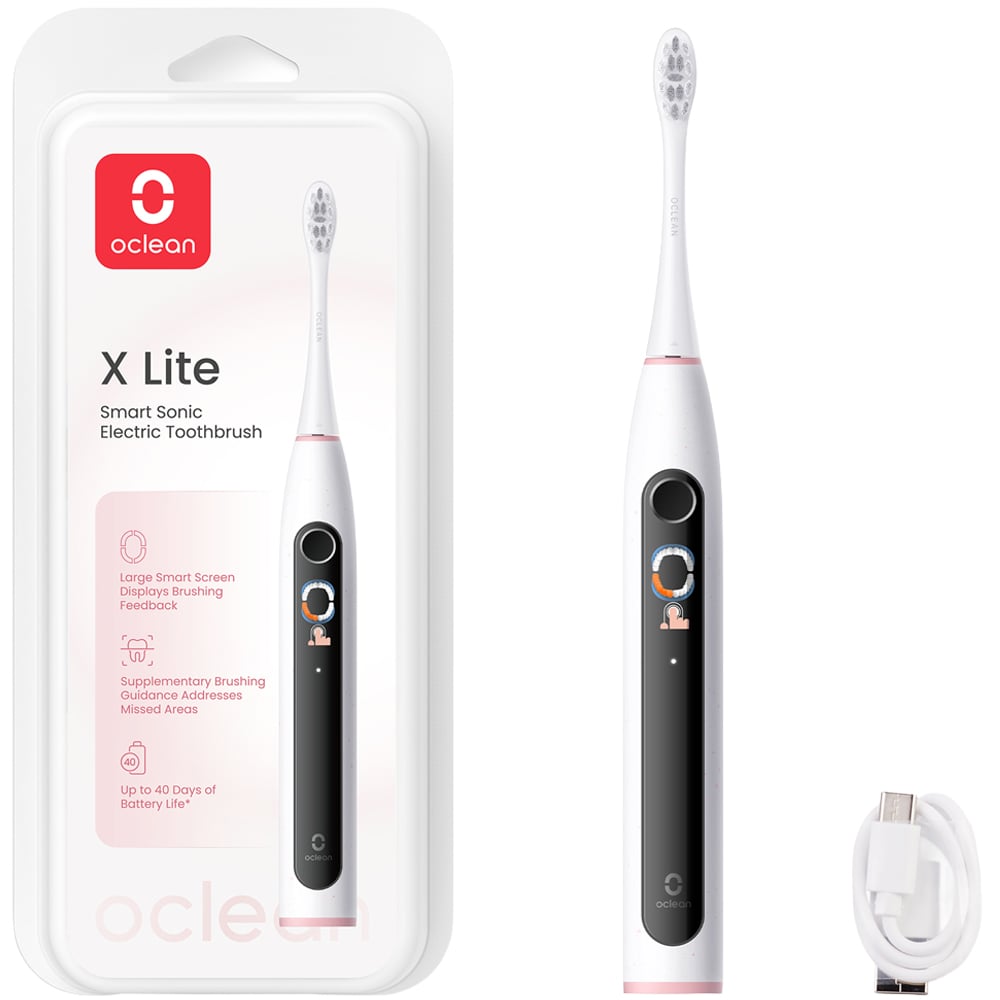 Oclean X Lite Grey Smart Sonic Electric Toothbrush Bundle Pack with 6 Brush Heads Image 3