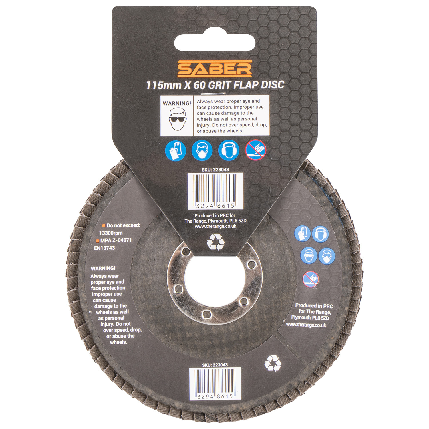 Saber Angle Grinder Disc 115mm x 60 Grit Image