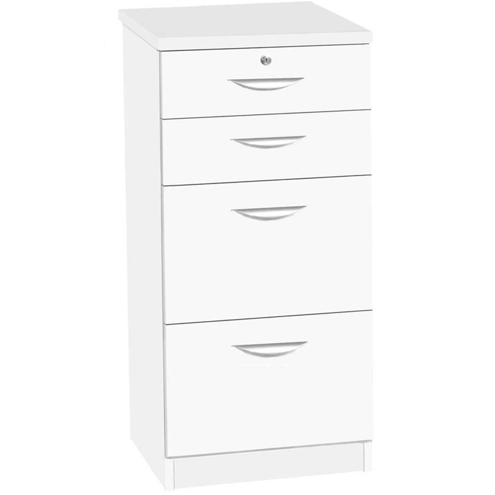 R White Cabinets 4 Drawer White Filing Cabinet Image 2