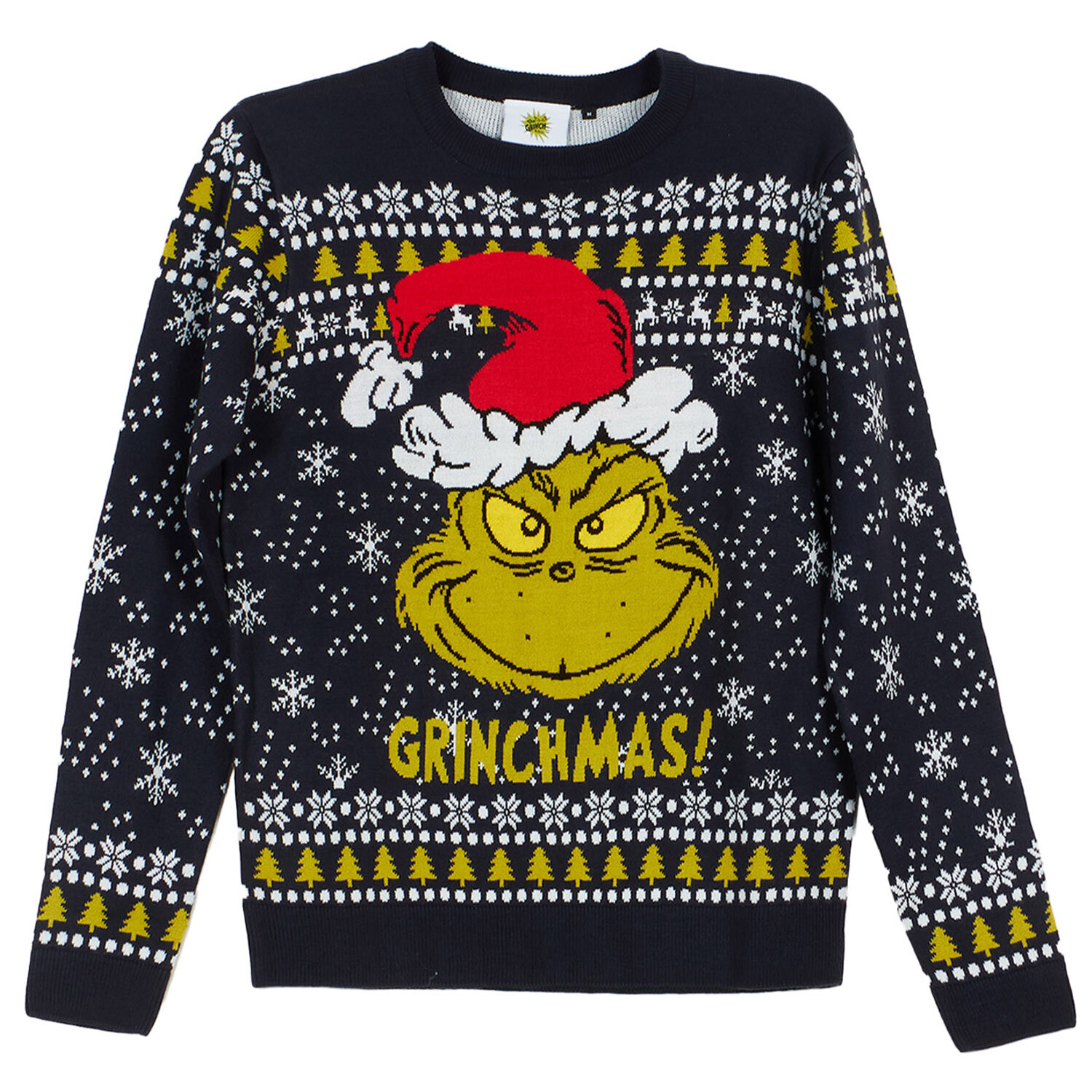 Grinch Snowflake Knitted Jumper - Black / Medium Image 1