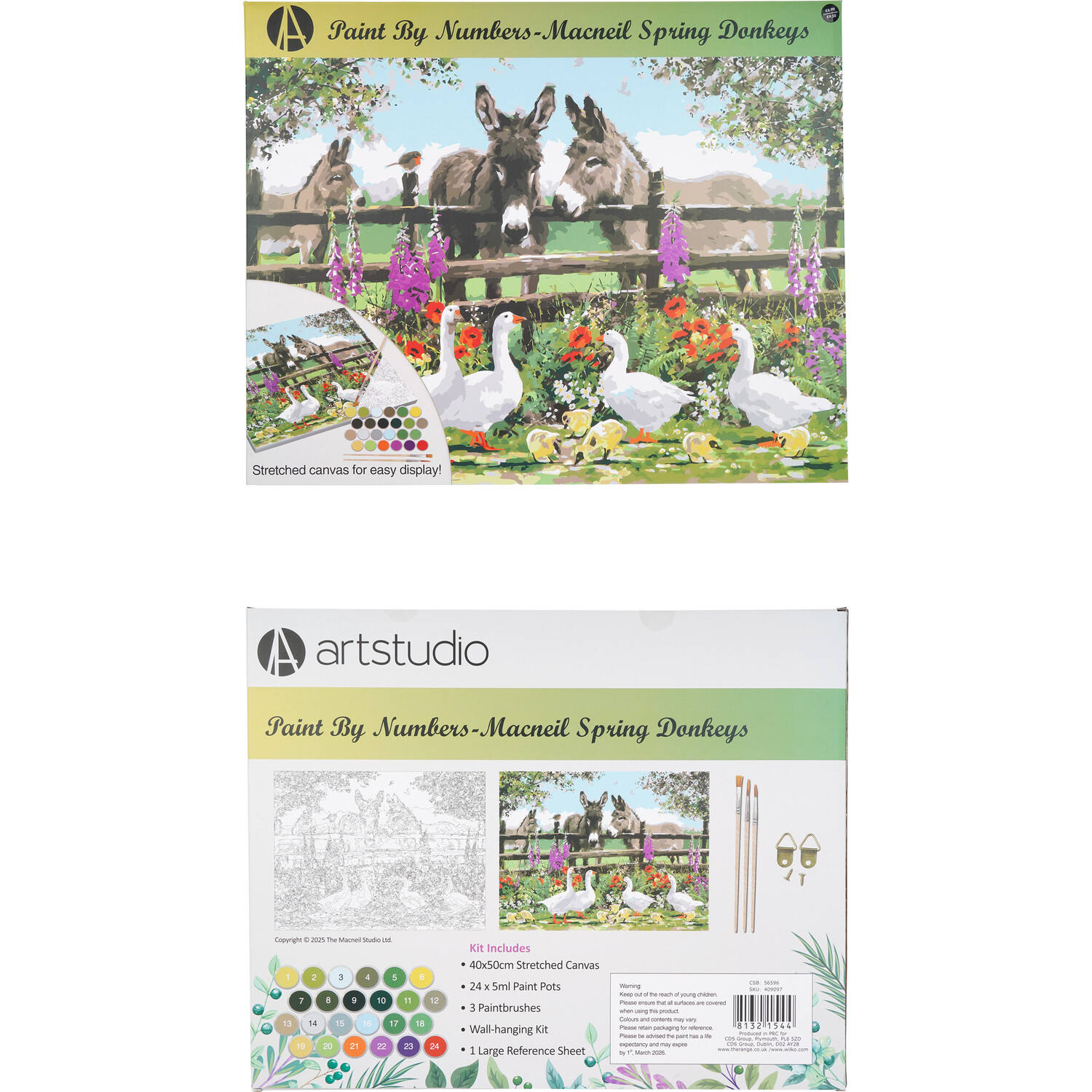 MacNeil Paint by Numbers Spring Donkeys - Multicolour Image 3