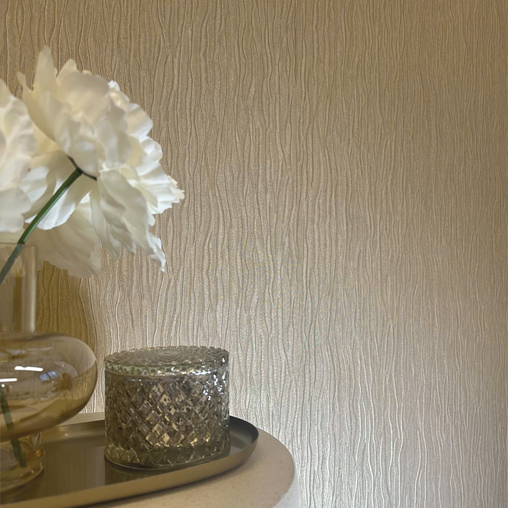 Belgravia Decor Tiffany Bella Champagne Textured Wallpaper Image 5