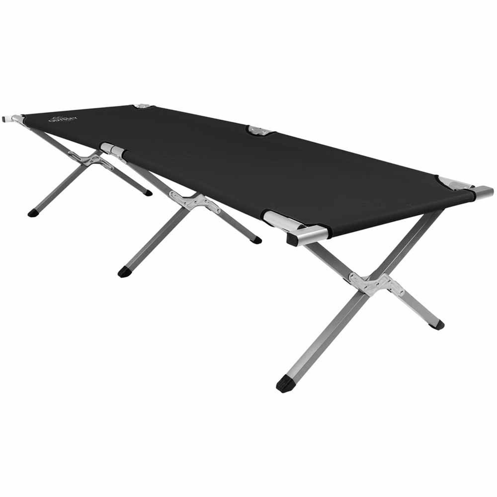 Charles Bentley Single Folding (Heavy Duty and Lightweight) Camp Bed Black Image 1