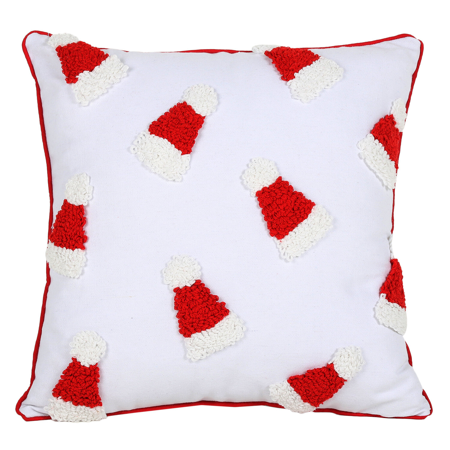White Christmas Hats Cushion Image 1
