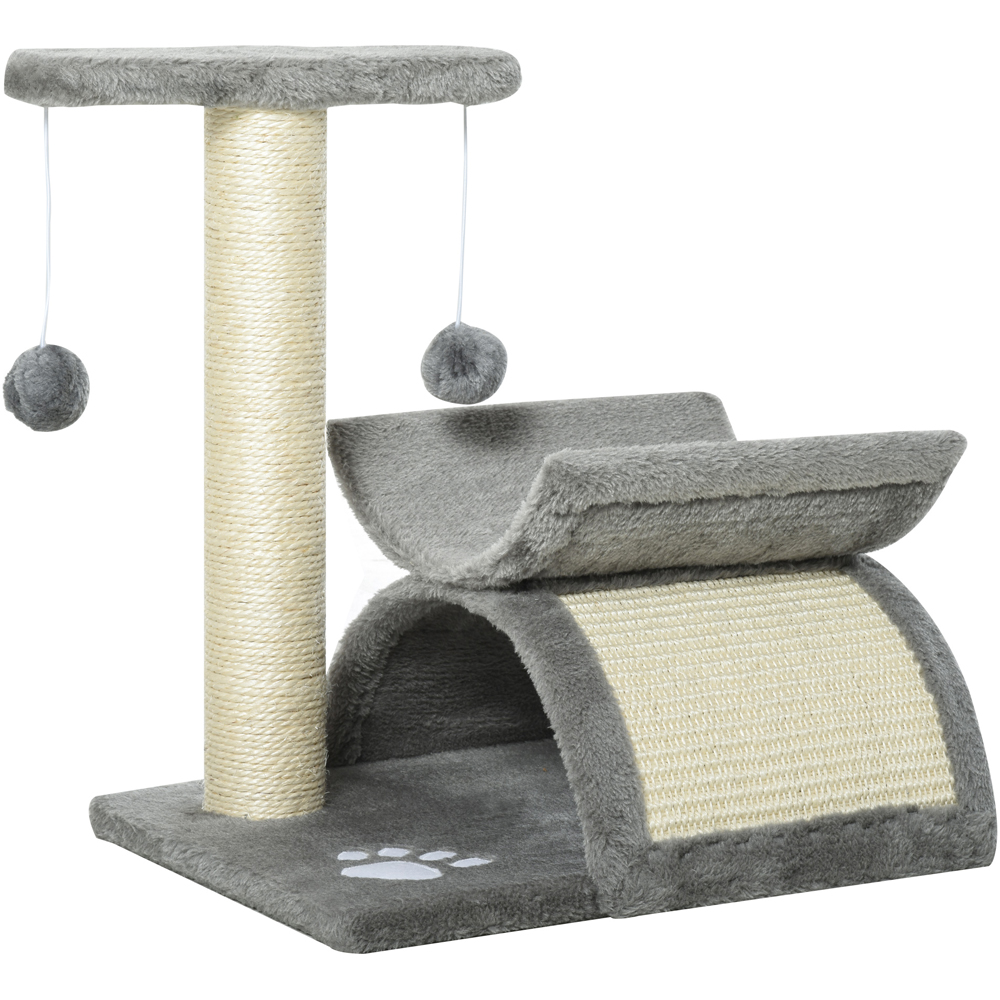 PawHut 43cm Grey Cat Activity Tree Image 1