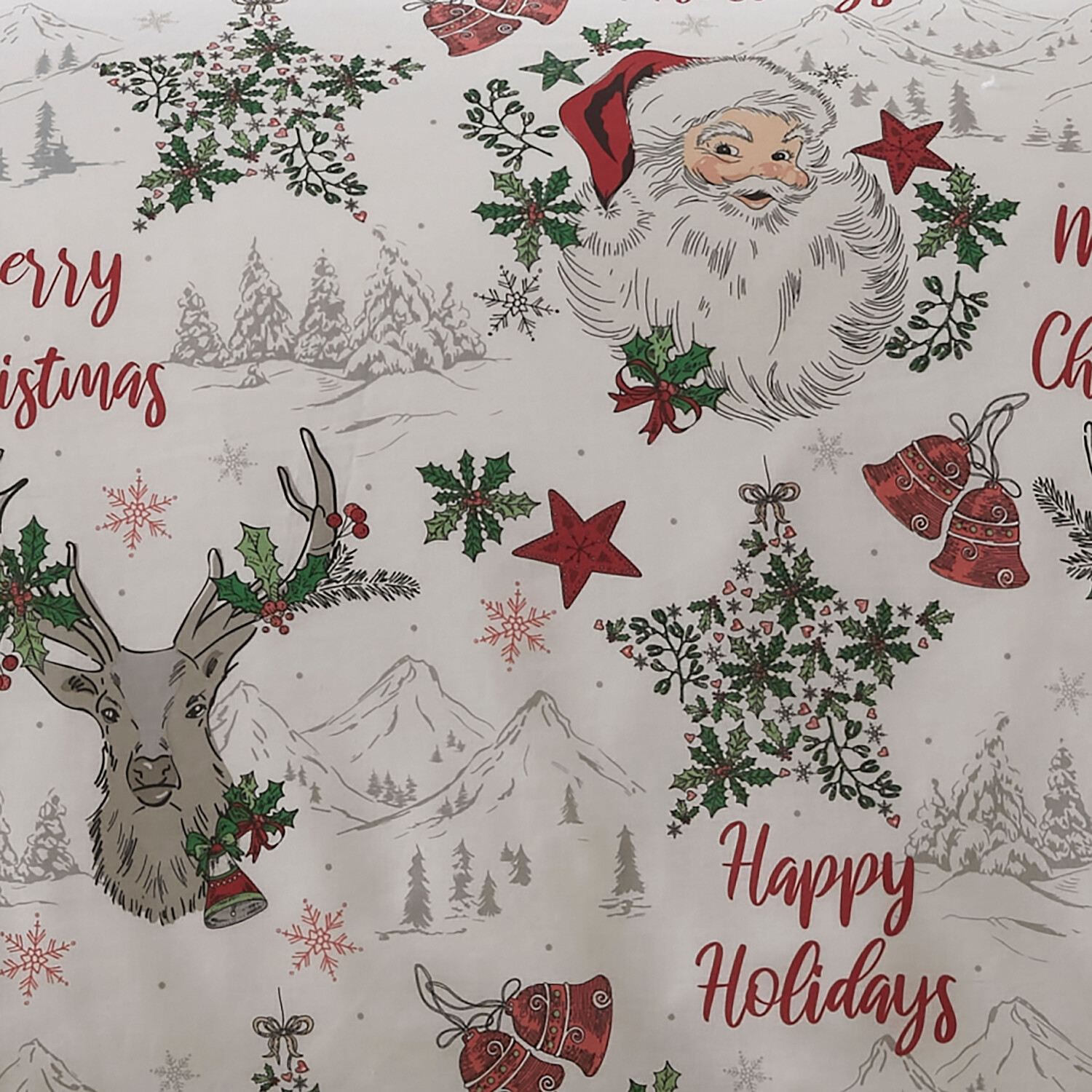 Santas North Pole Duvet Cover and Pillowcase Set - Green / King Image 6