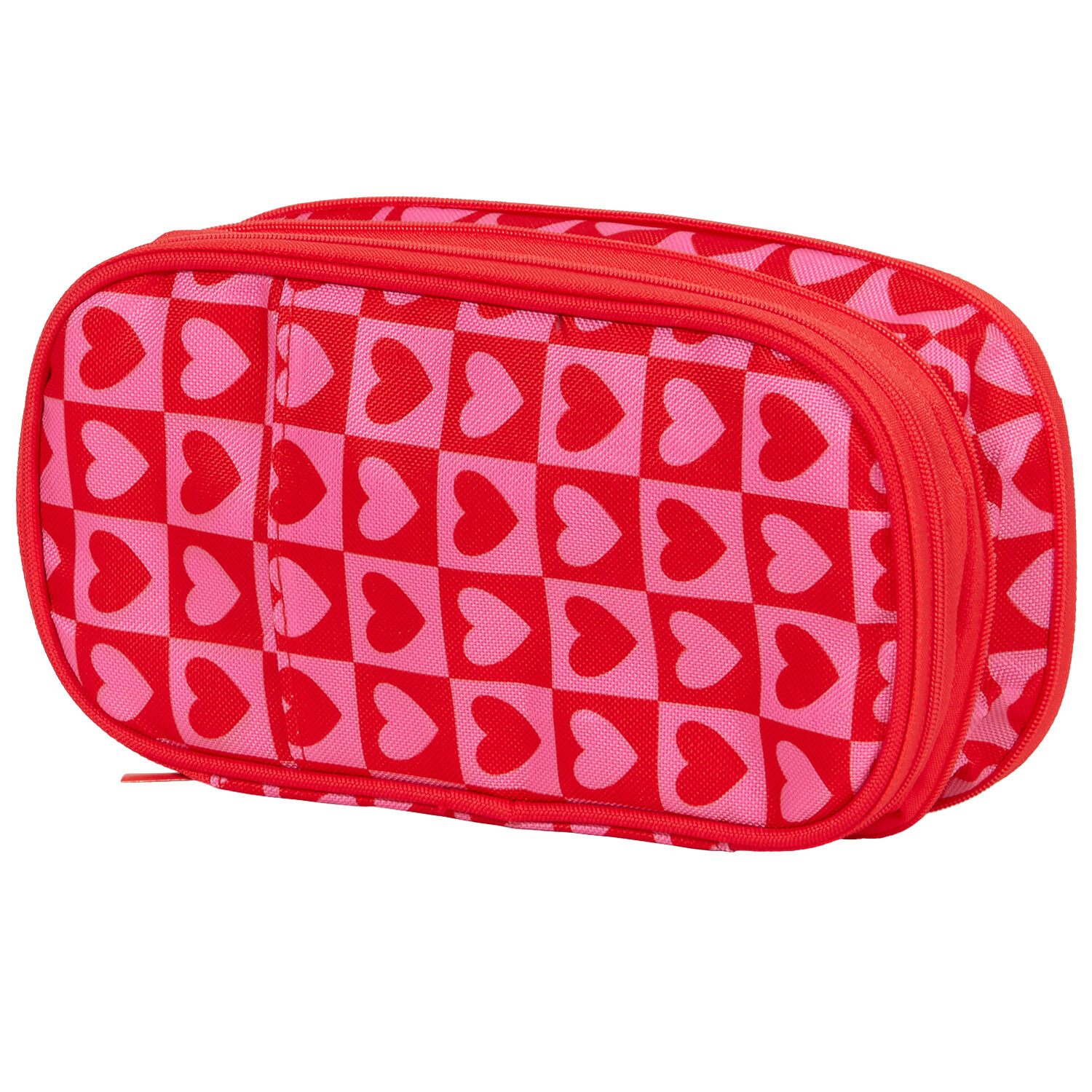 Cherry Hearts Compartment Pencil Case - Pink Image 6
