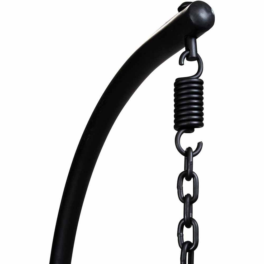 Charles Bentley Black Rattan Swing Egg Chair with Cushions Image 3