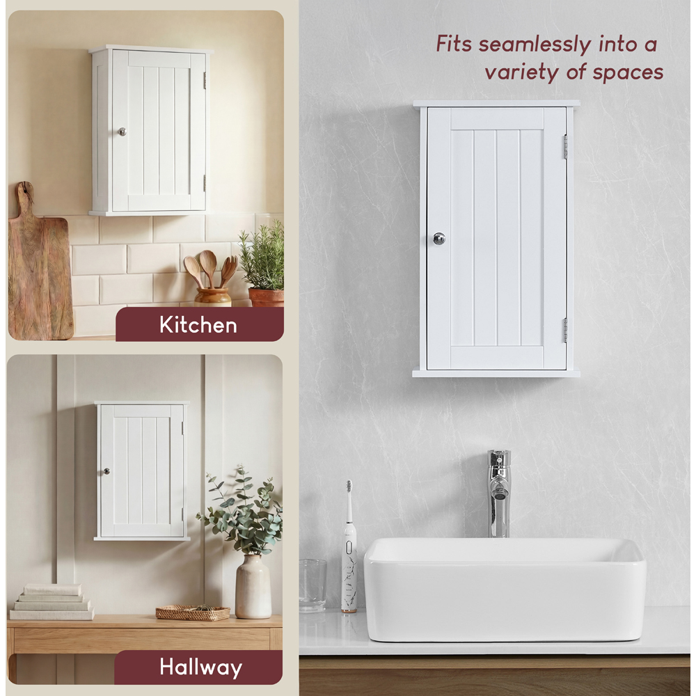 BATH VIDA Priano White 1 Door Bathroom Cabinet Image 5