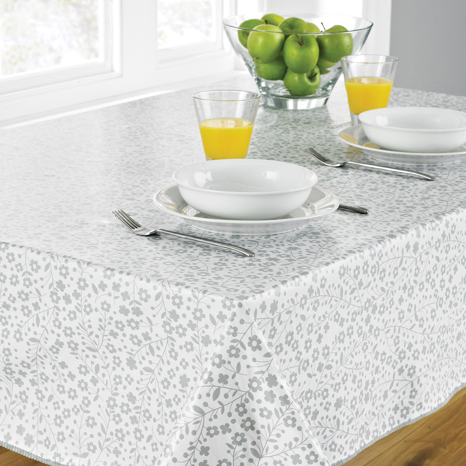 Ditsy Floral Grey Table Cloth Image 2