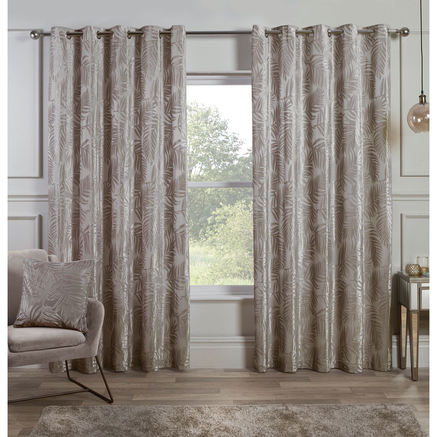 Divante Yasmin Ivory Eyelet Curtains 228 x 168cm Image