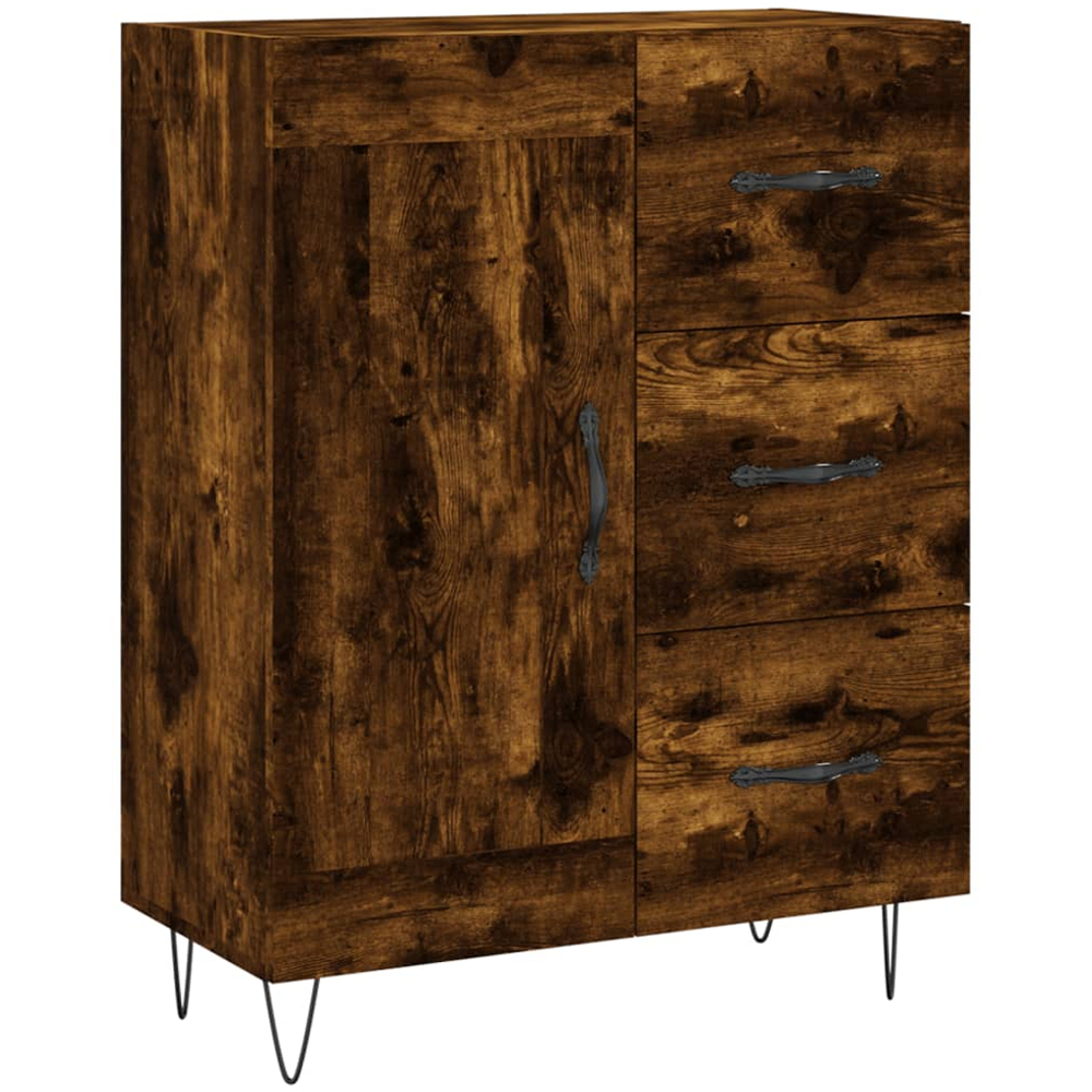 vidaXL 3 Door 3 Drawer Smoked Oak Highboard Image 7