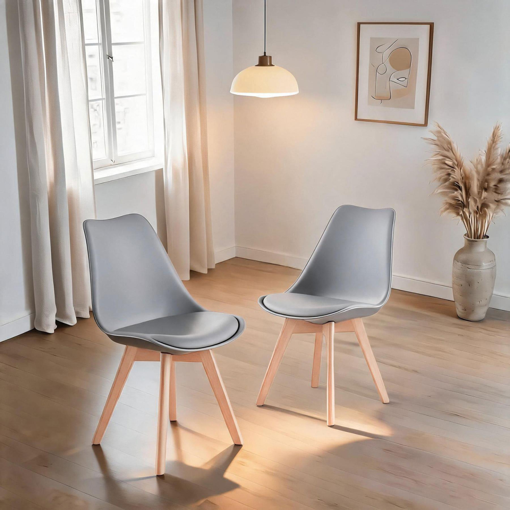 Home Source Lisbon Set of 2 Grey Dining Chair Image 7
