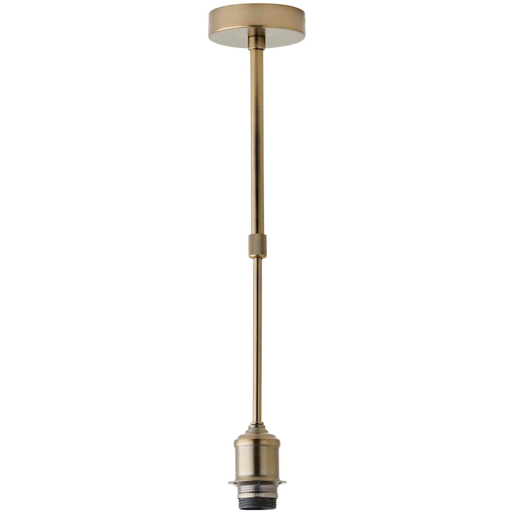 ValueLights Shaw Brushed Brass Adjustable Drop Ceiling Pendant Light Fitting Image 1