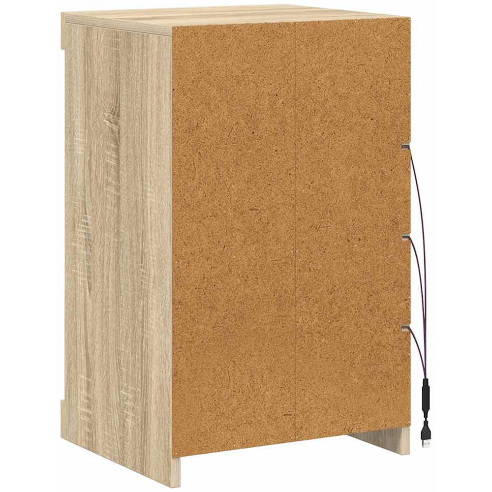 vidaXL 4 Open Shelf Sonoma Oak Sideboard with LED Light Image 7
