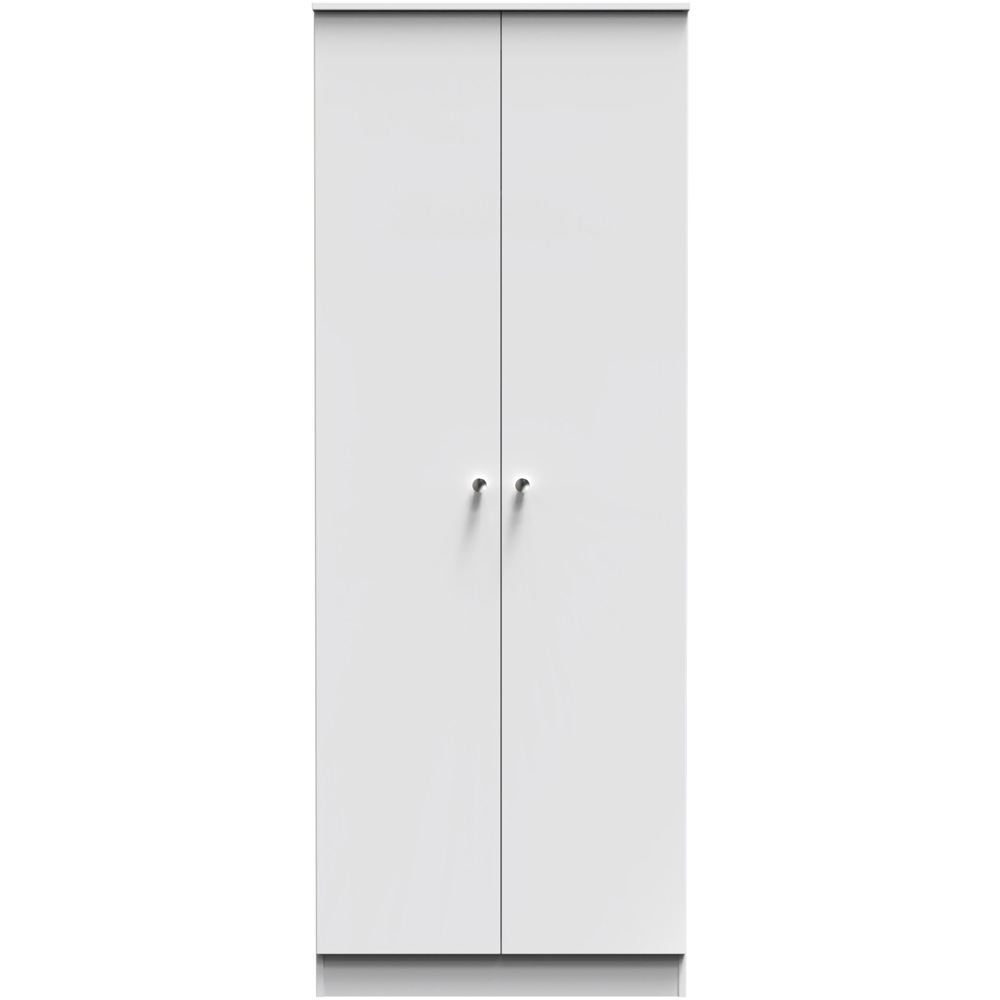 Crowndale Yarmouth 2 Door White Tall Wardrobe Ready Assembled Image 2