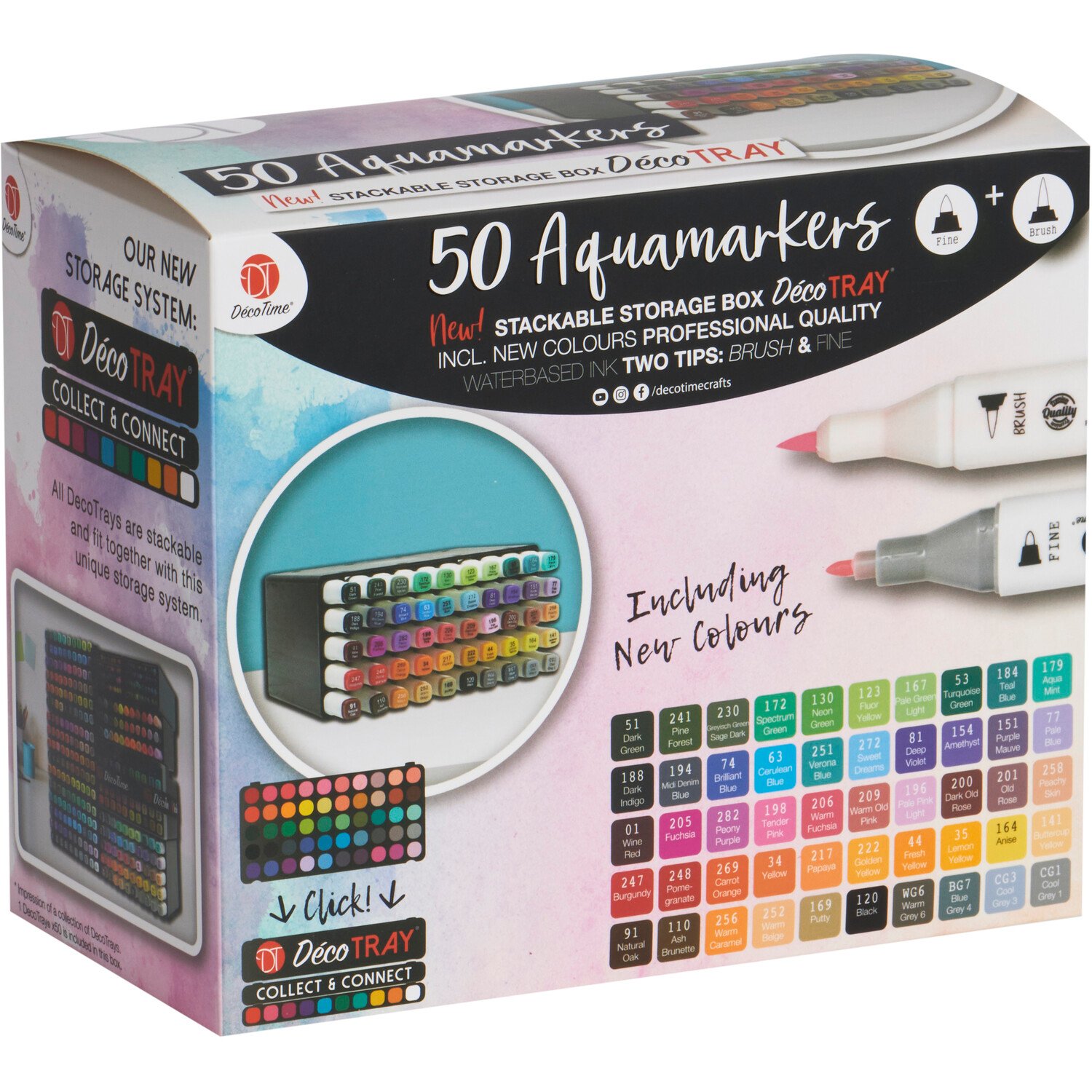 Pack of 50 Deco Time Aqua Markers in Deco Tray Image