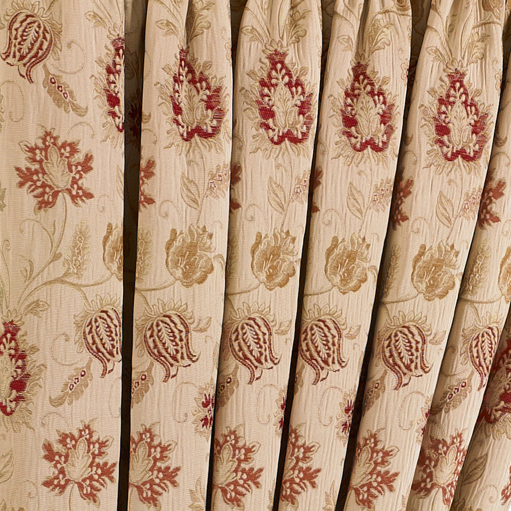 Paoletti Zurich Champagne Floral Jacquard Pencil Pleat Curtain 168 x 183cm Image 4