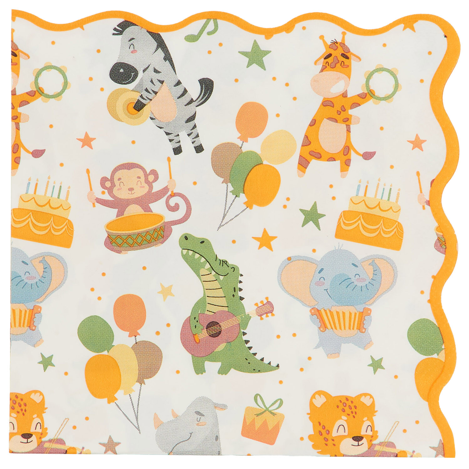 Pack of 16 Safari Party Paper Napkins - Multicolour Image 3