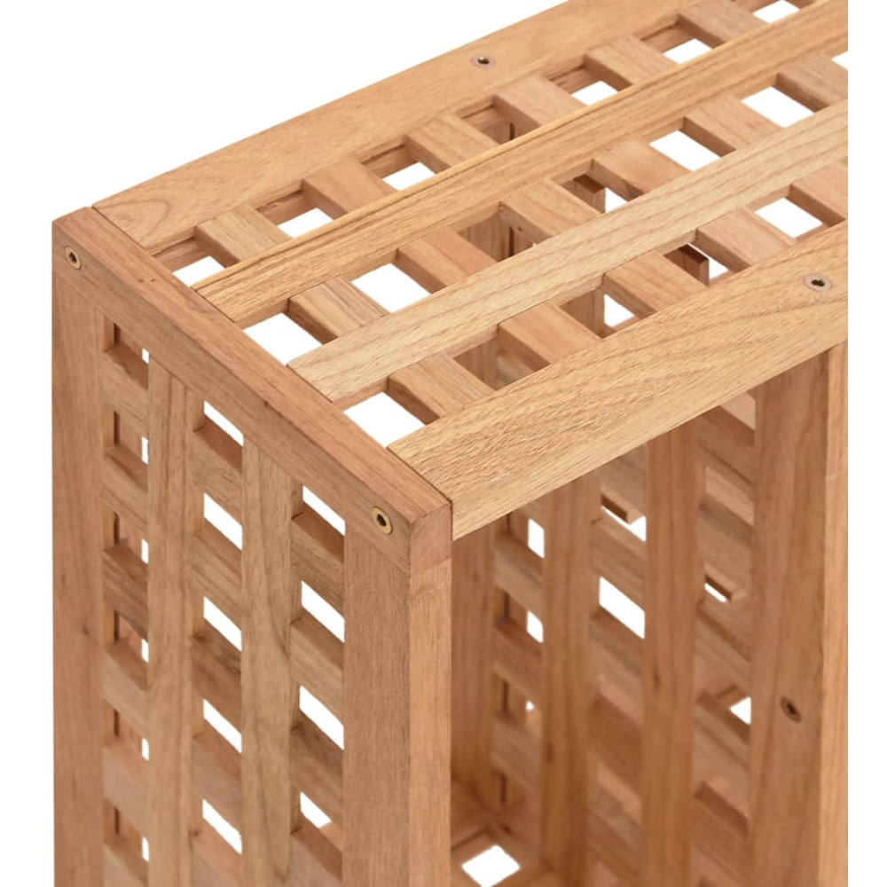 vidaXL 5 Shelf Walnut Solid Wood Floating Wall Shelf Image 4