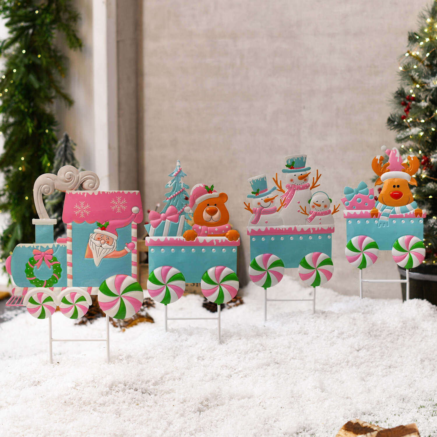 Pink and Blue Train Stake Image 2