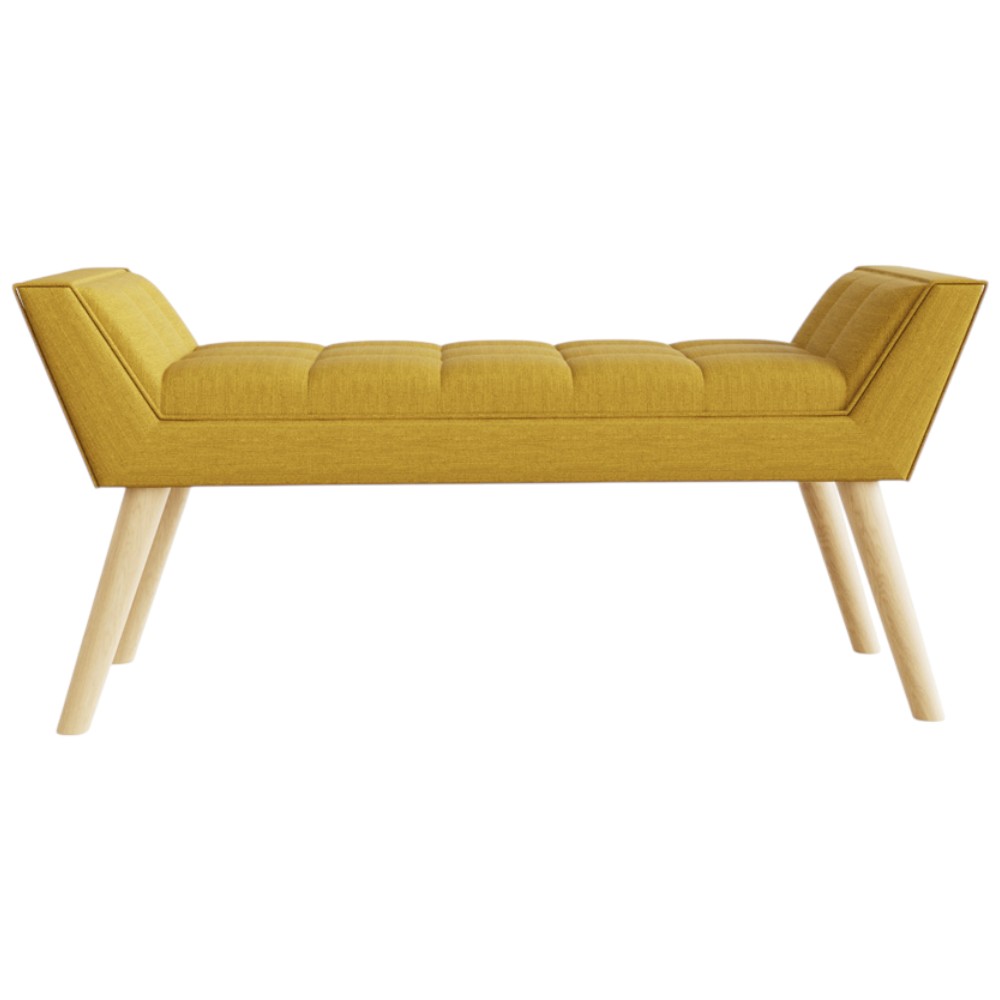GFW Milan Mustard Yellow Ottoman Window Seat Image 4