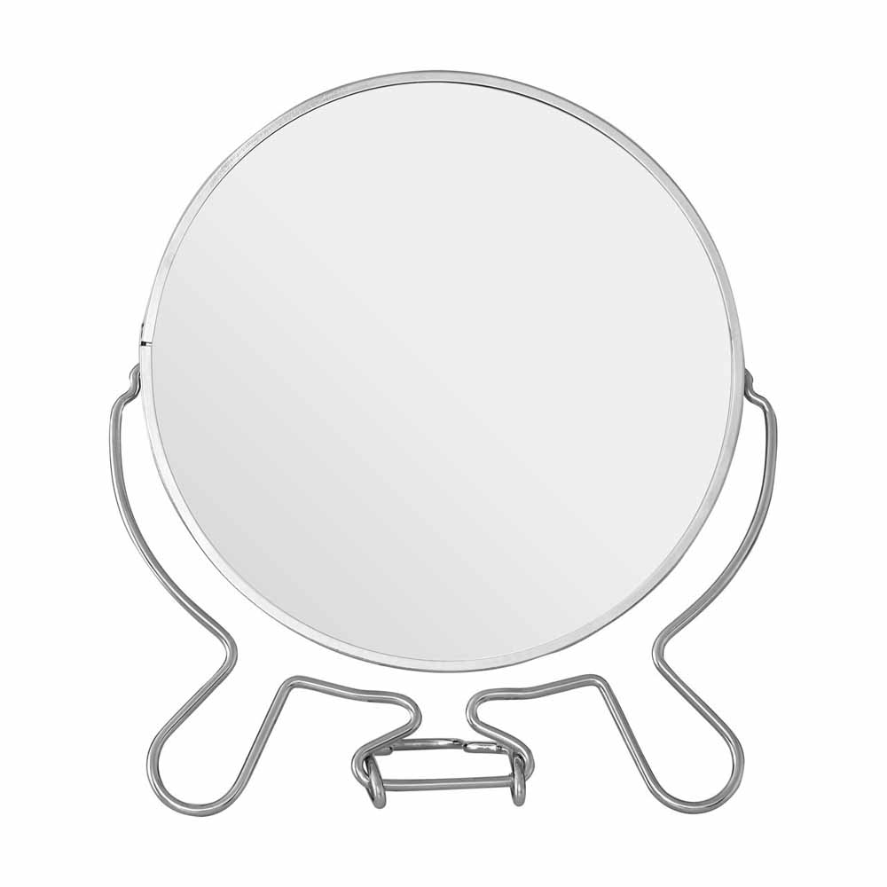 Premier Housewares Silver Effect Shaving Mirror 2 Sided Image 1