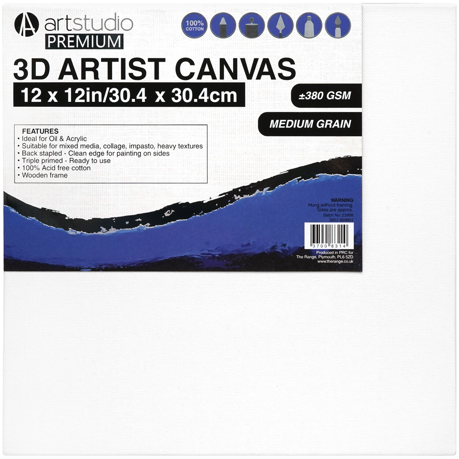 Art Studio Premium 3D Artist Canvas 30.4 x 30.4cm Image 1