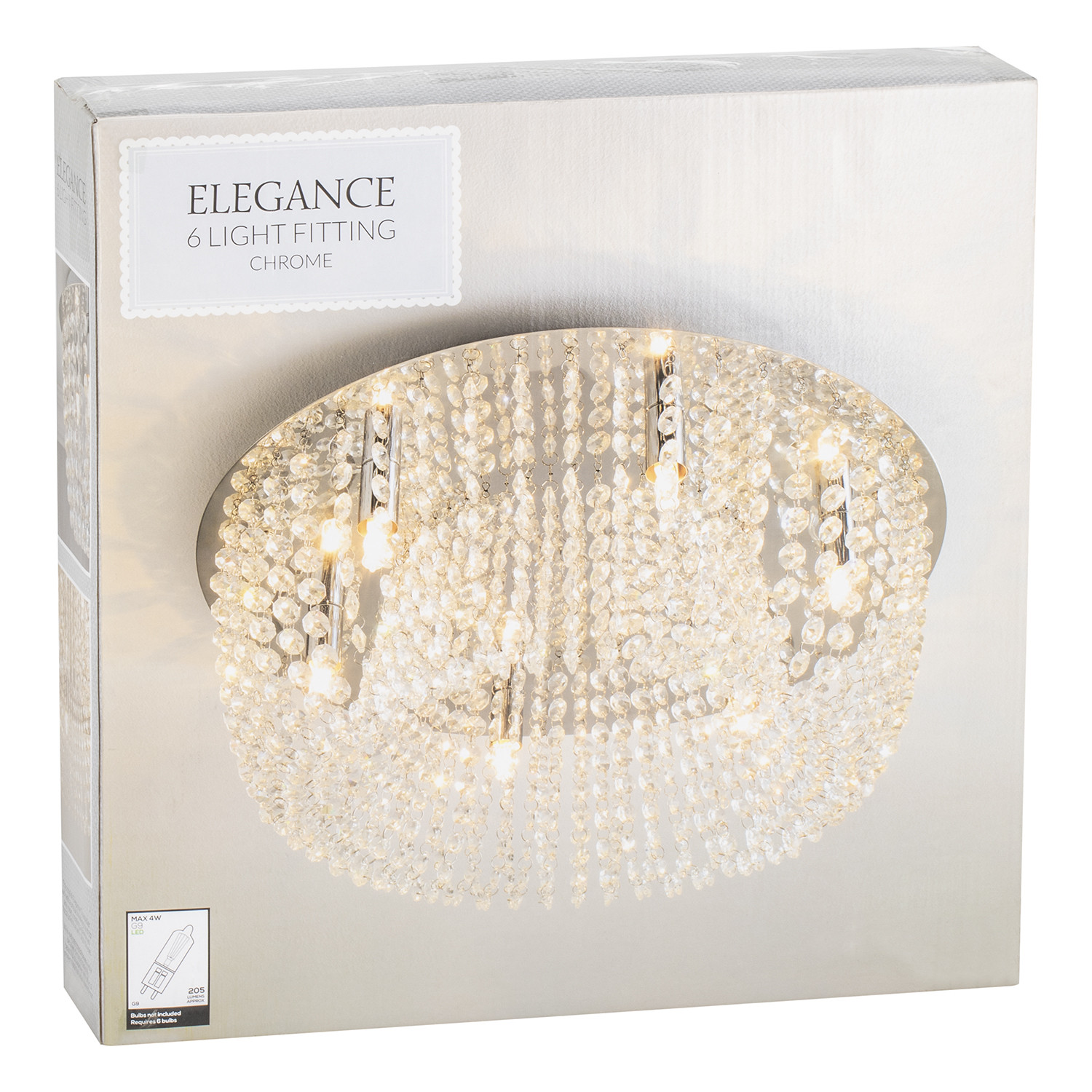 Elegance Crystal Jewelled 6 Light Ceiling Fitting Image 4