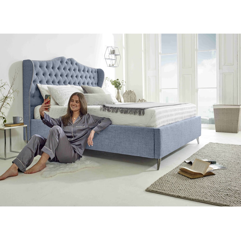 Eleganza Vanessa Super King Size Dawn Grampian Fabric Bed Frame with Headboard Image 4