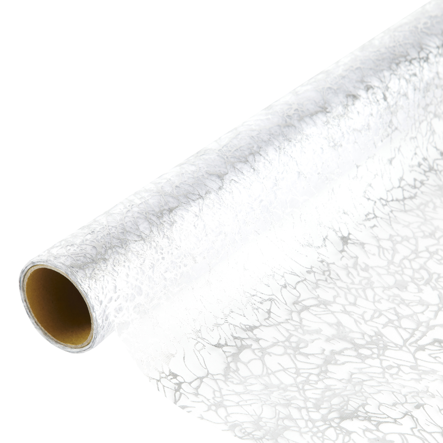 Oasis Floral Christmas Crackle Organza - Silver Image 2