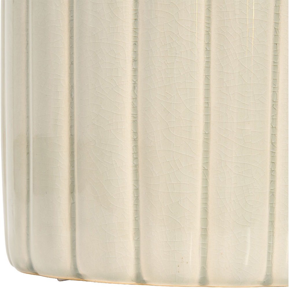 Ribbed Plant Pot Cream Image 4