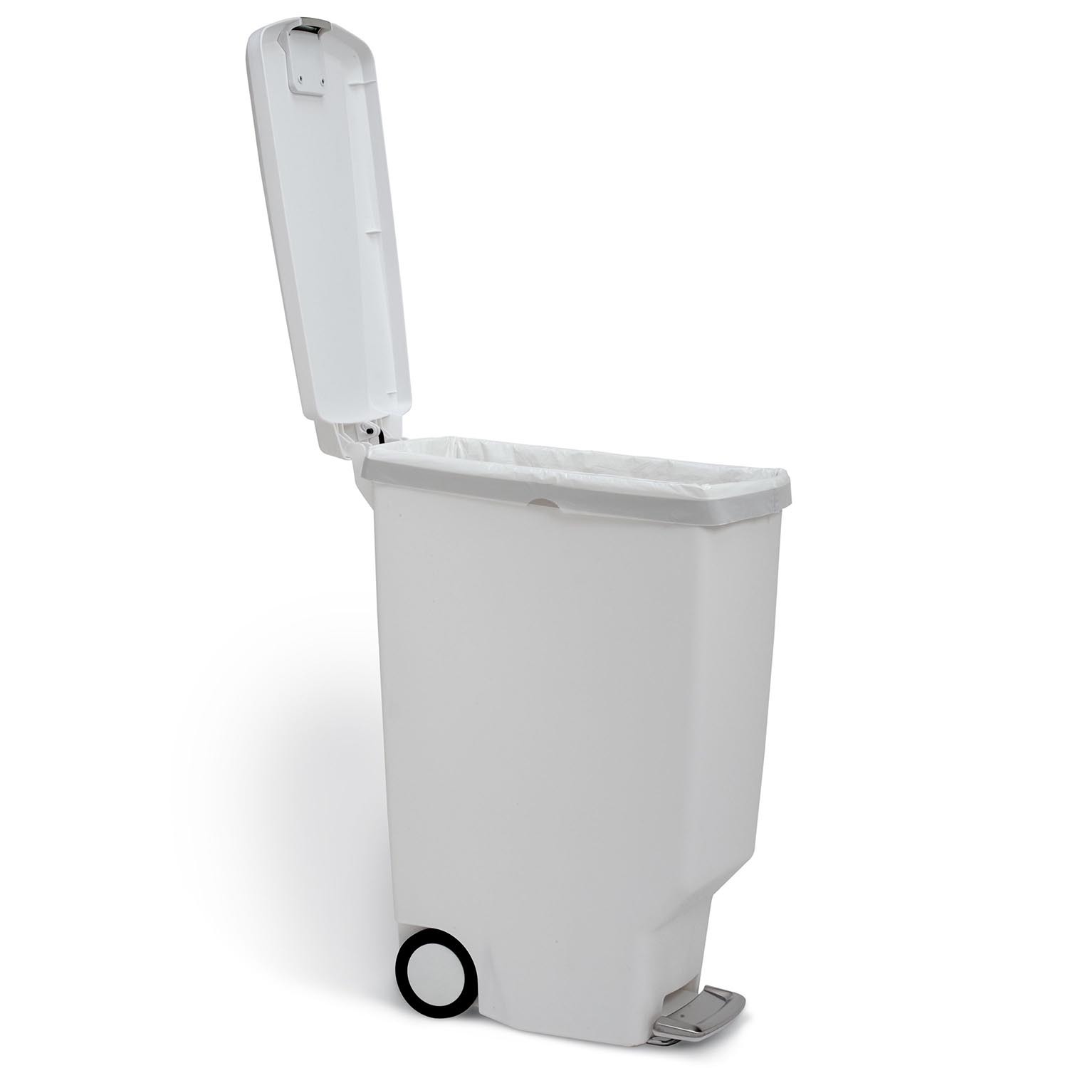 Simplehuman Slim White Plastic Pedal Bin 40L Image 3