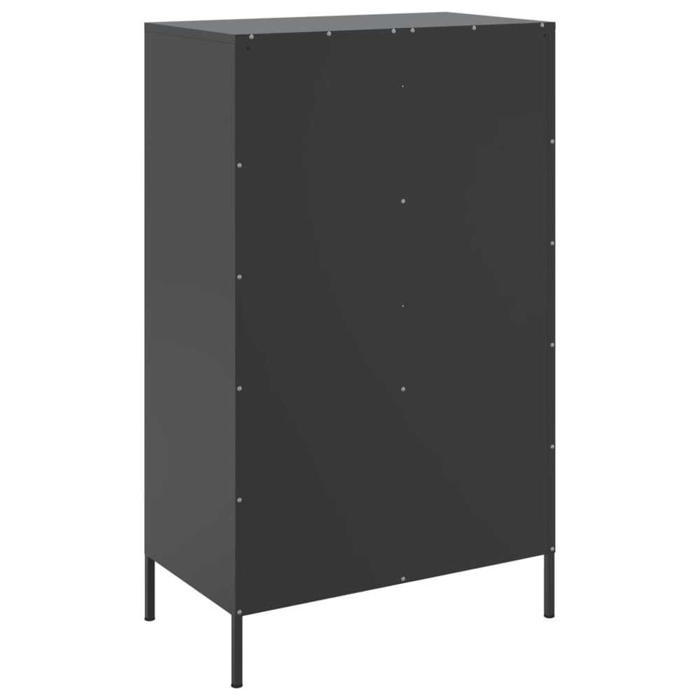 vidaXL 2 Door 2 Shelf Black Steel Highboard Image 8